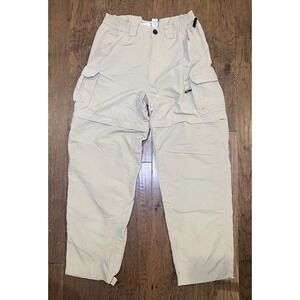 Buzz Off World Wide Sportsman Pants Medium Tan Convertible Zip Off Cargo Pockets